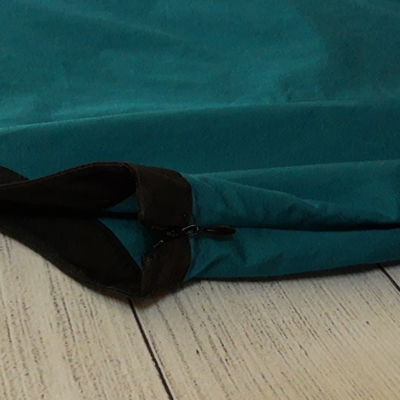 Ann Taylor Loft Sleeveless Sheath Dress Color Block Teal Blue, Sz 12 - Picture 9 of 13